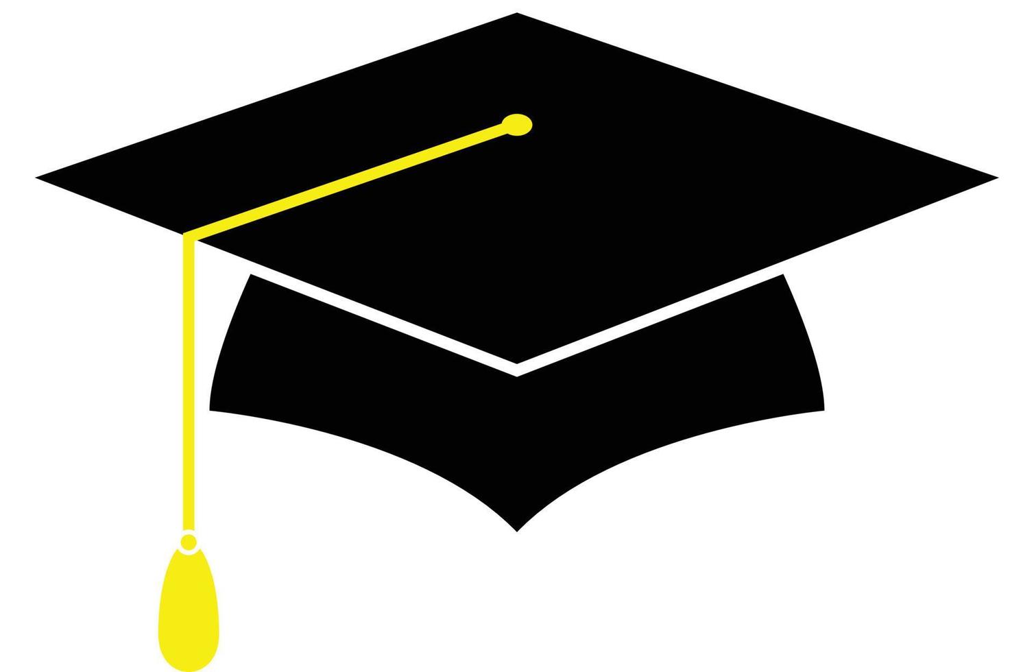 Mortarboard or graduation hat simple icon vector