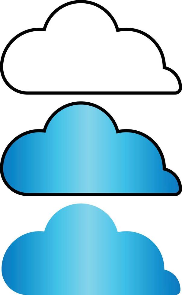 Simple cloud icon with thin line and gradient style vector
