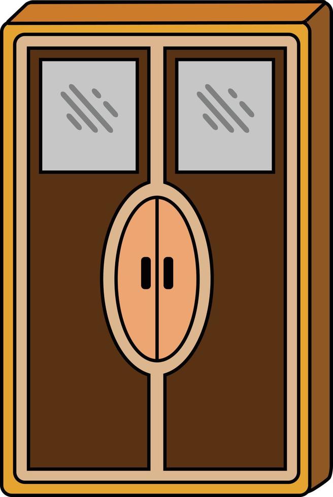 armario de madera icono vector plano