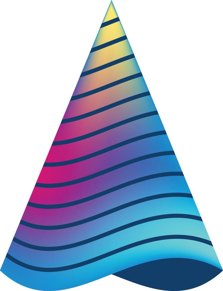 Colorful party hat simple icon vector