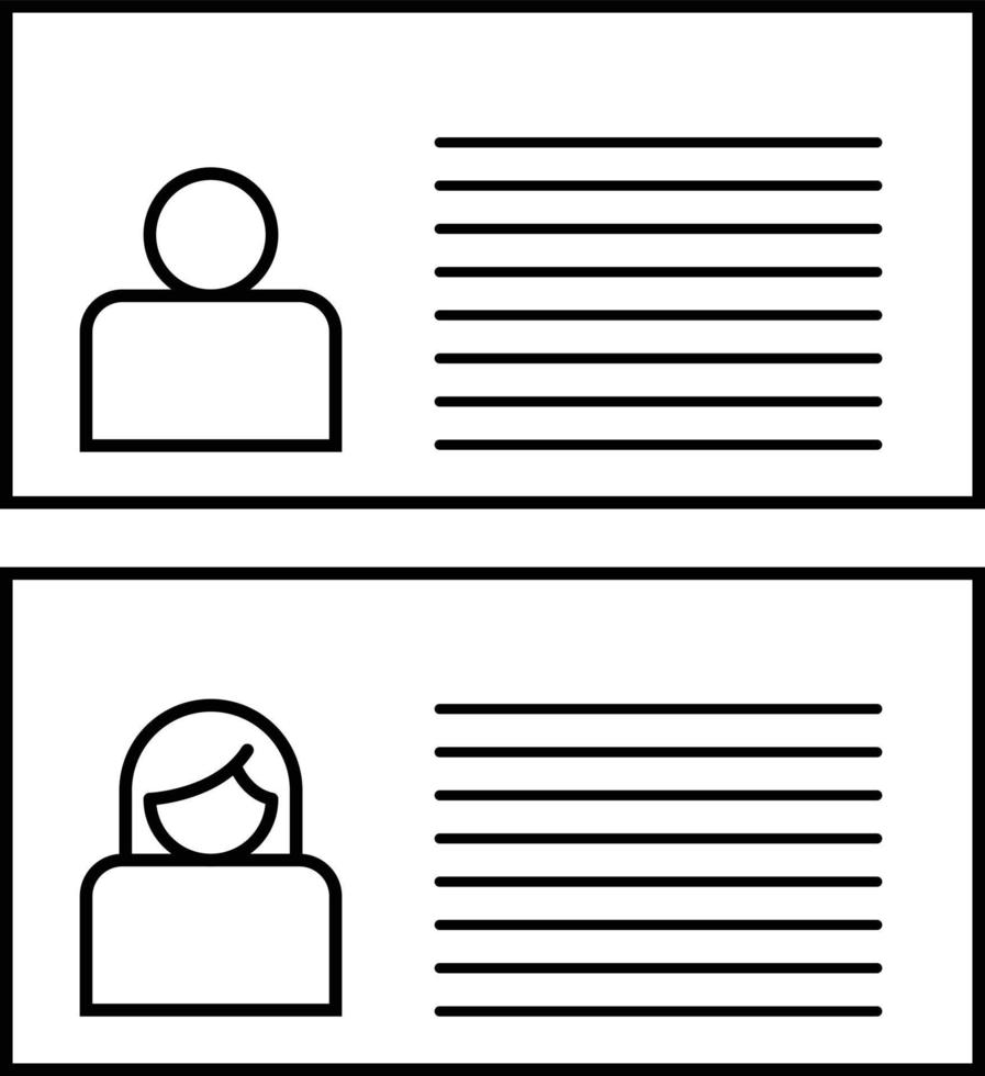 People identity, profile, or biodata icon thin line vector