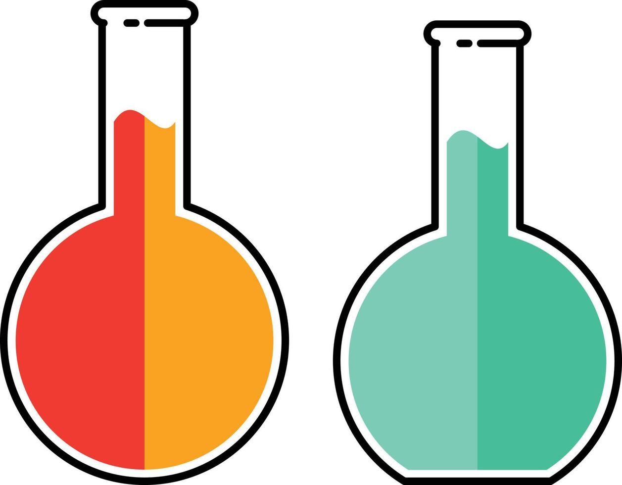 Test tube with chemical liquid simple icon vector