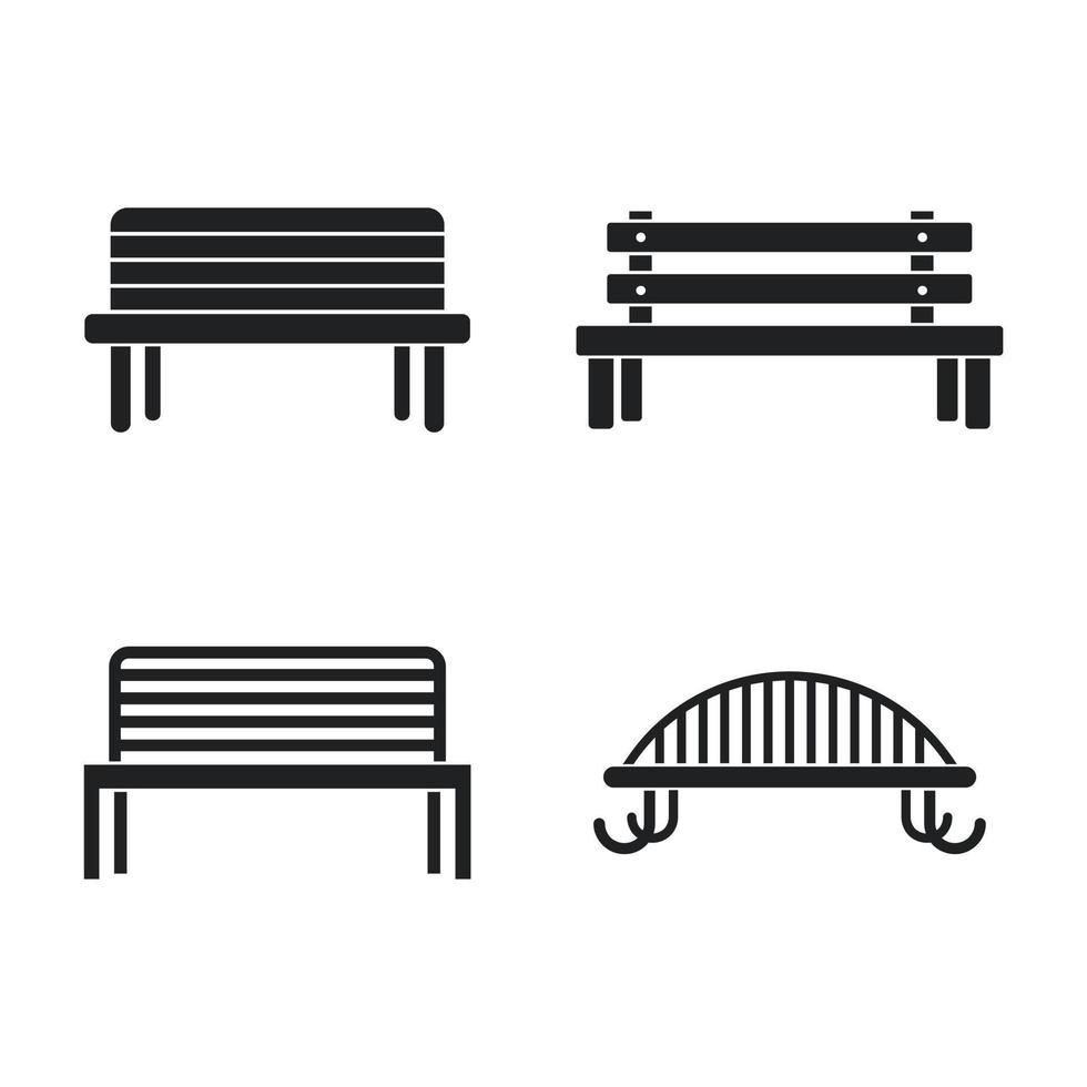 Bench icon set, simple style vector