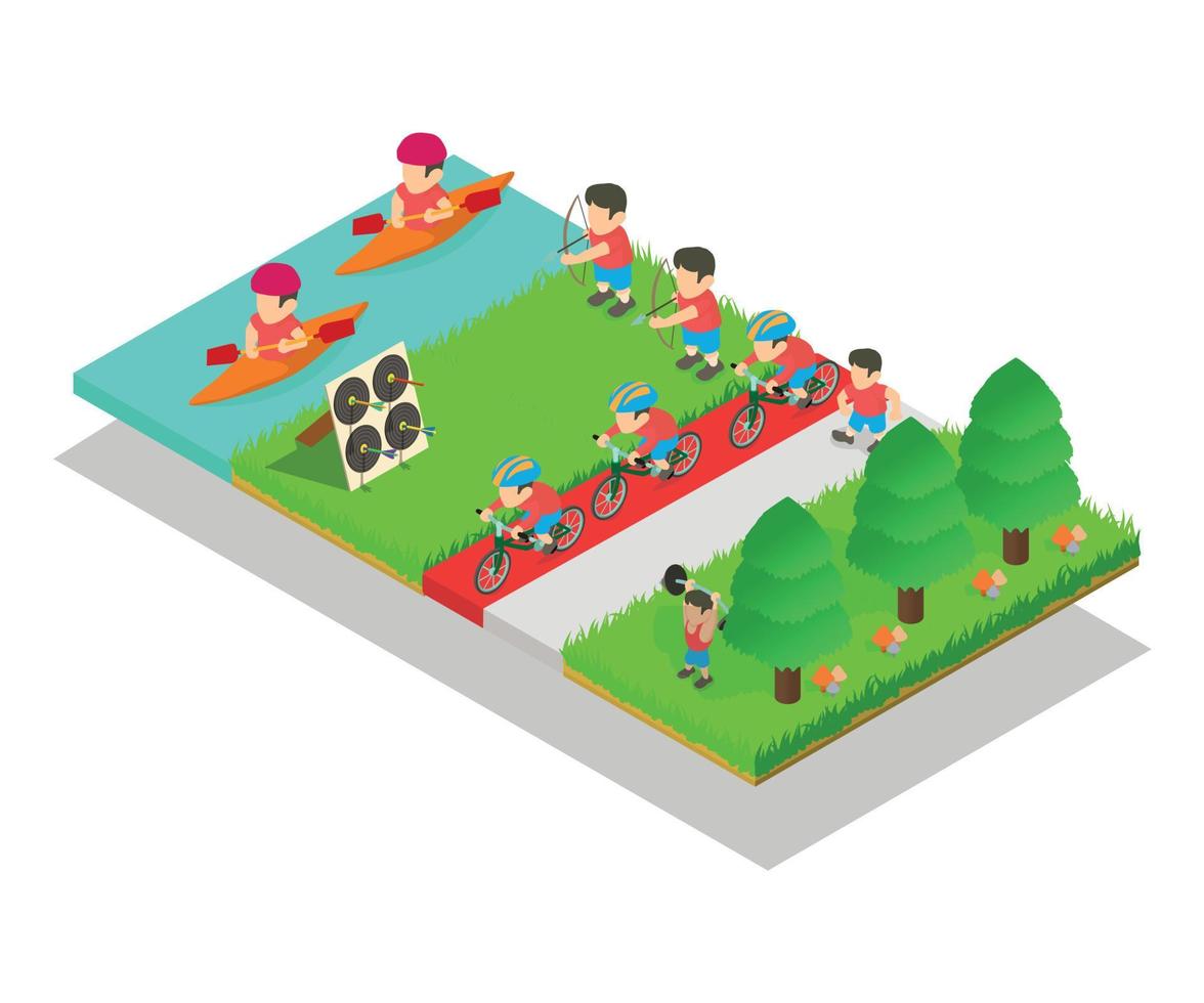 Sport park concept banner, isometric style vector