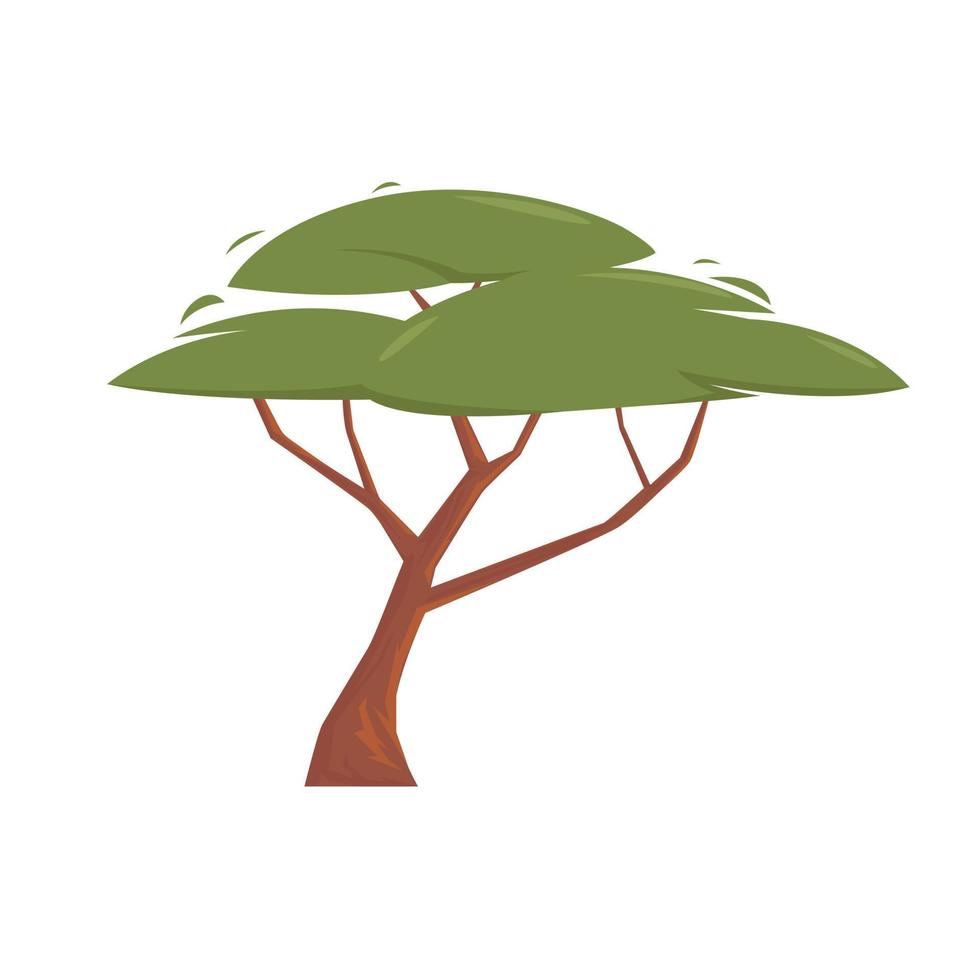 Ilustración de vector de árbol africano aislado sobre fondo blanco