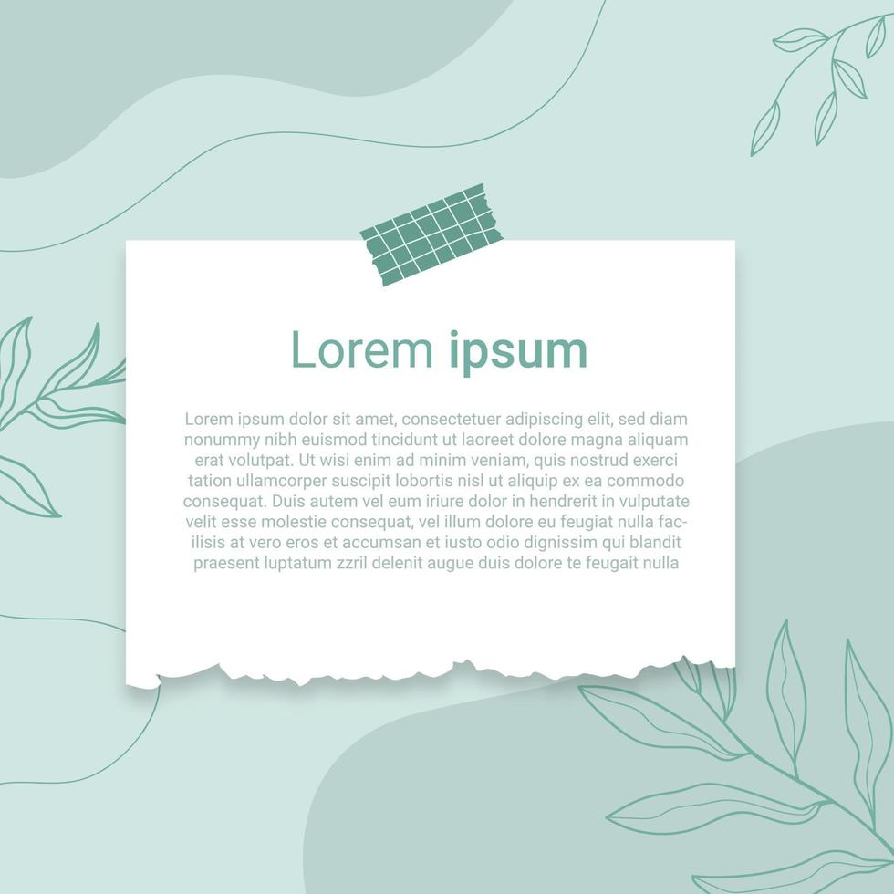 Social media feed post template with organic shape background vector