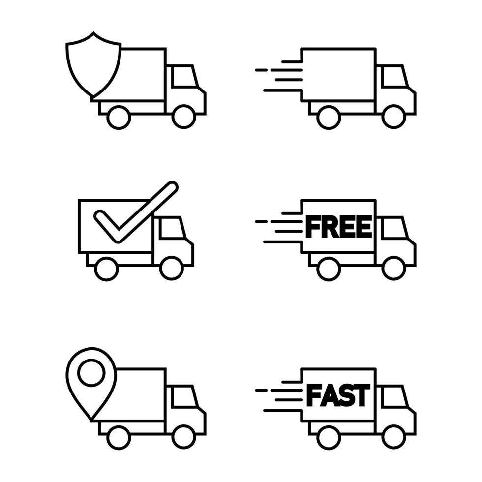 Set of delivery service icons. Perfect for the design elements of online shopping, delivery shops and express couriers. Also suitable for use in application displays vector