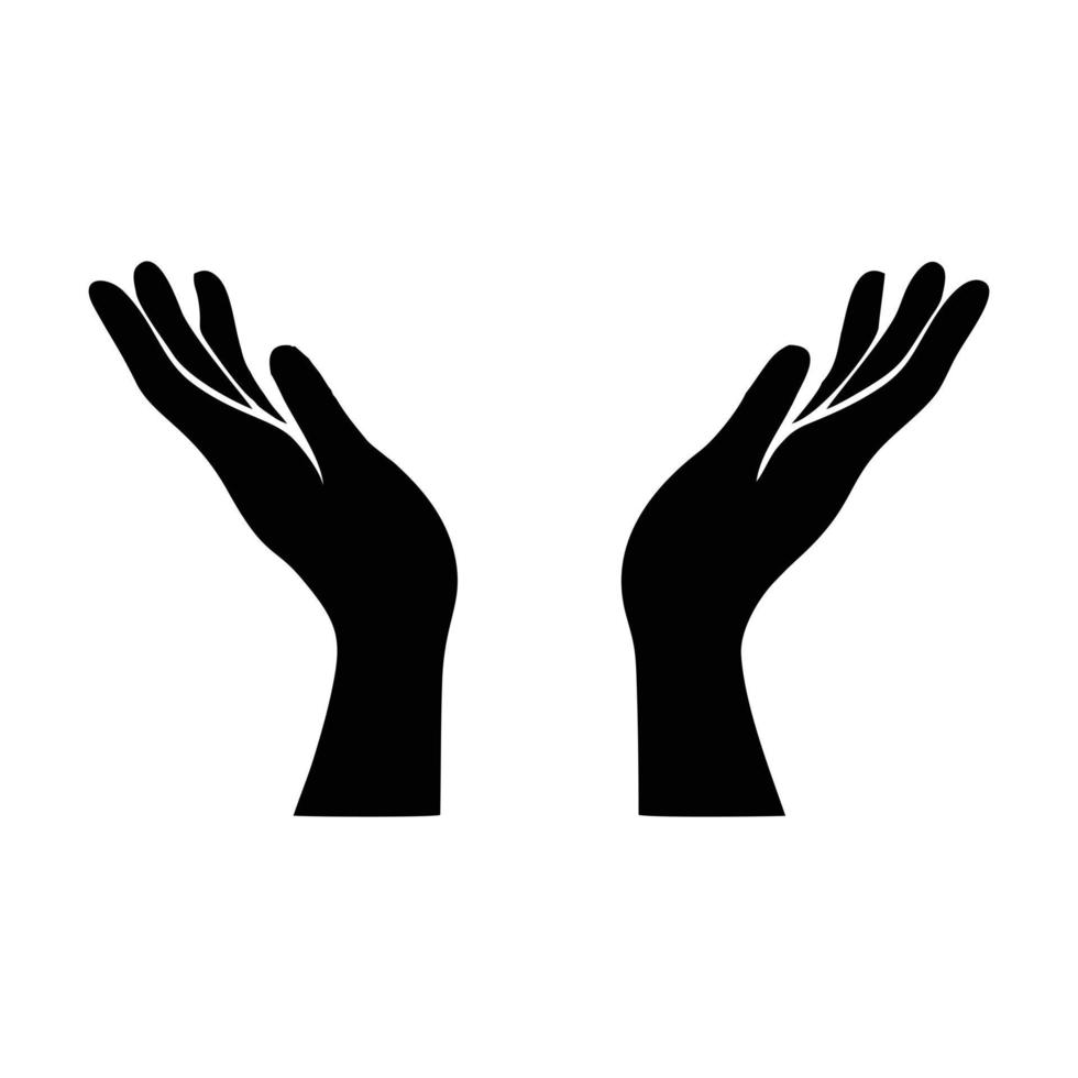 Hands holding design vector, hands praying logo. Support, peace, care hand gestures. Vector icon. free hand vector art. EPS10