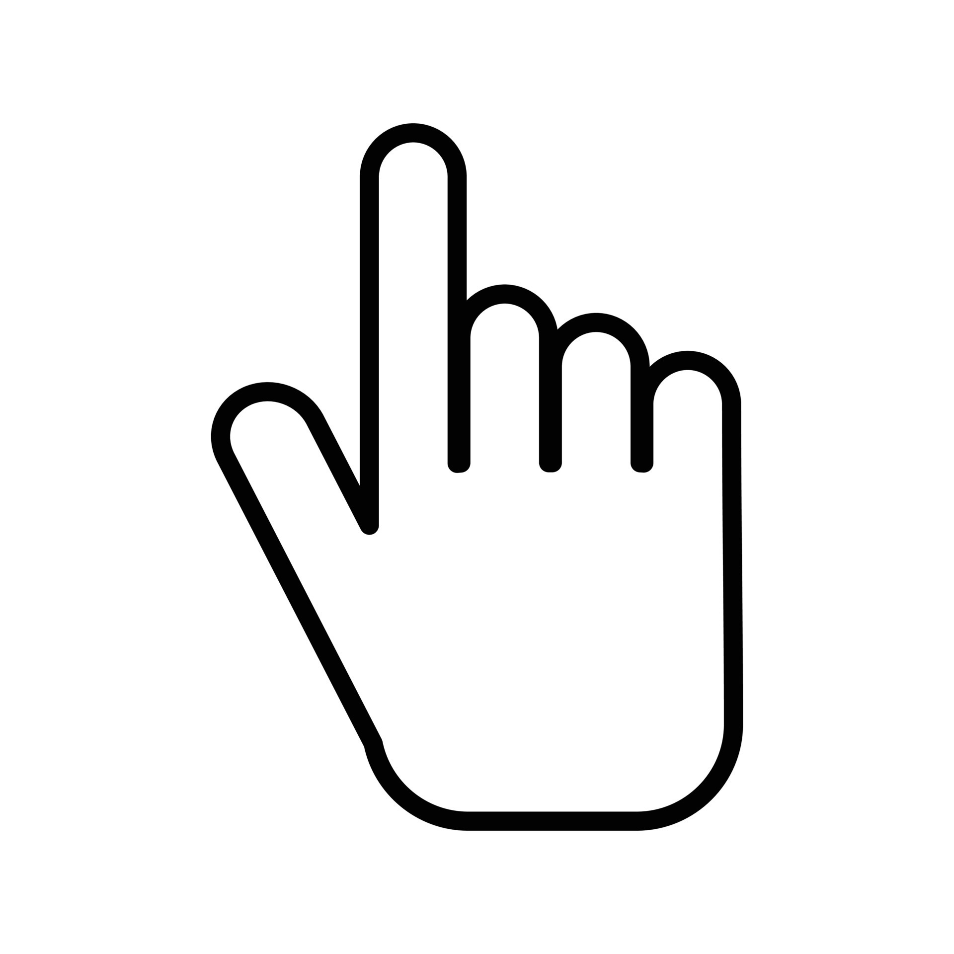 Hand cursor click png icon. Stock Illustration