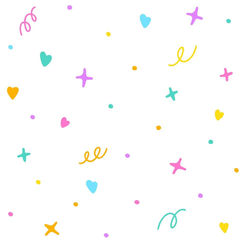 Cute Confetti Sprinkle Sparkle Shine Small Polkadot dot Line Mini Heart Abstract Colorful Pastel Seamless Pattern Background vector