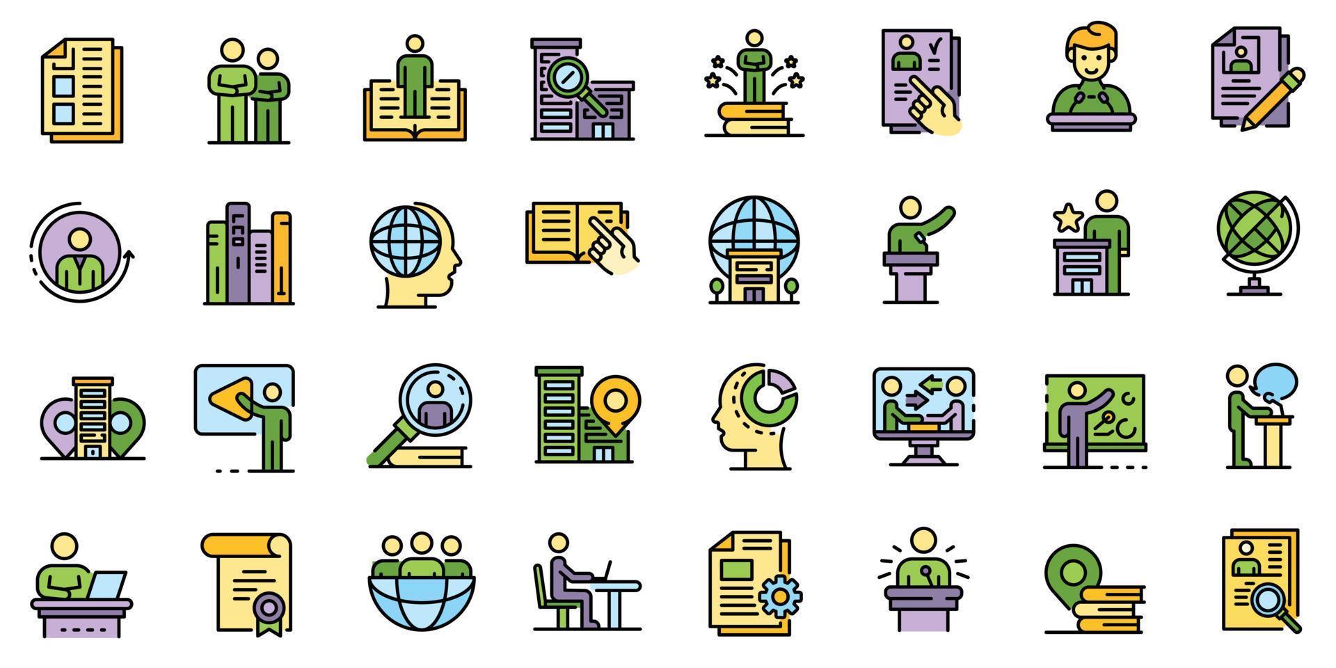 Internship icons set vector flat