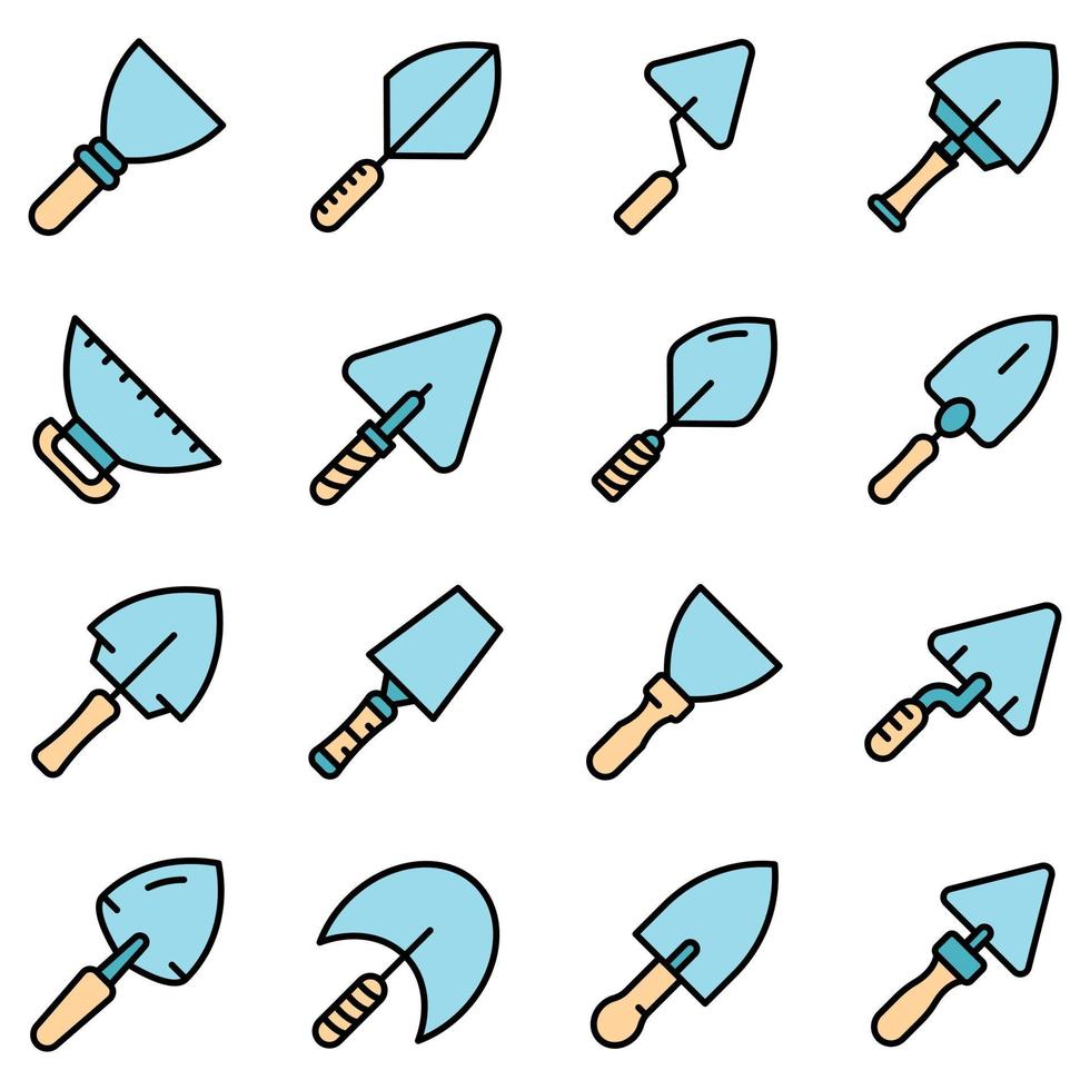 Trowel icons set vector flat