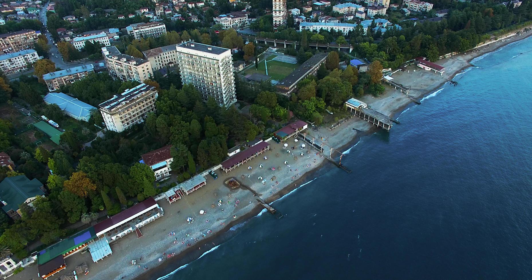 Aerial view of the coastline of Sukhumi, Abkhazia photo