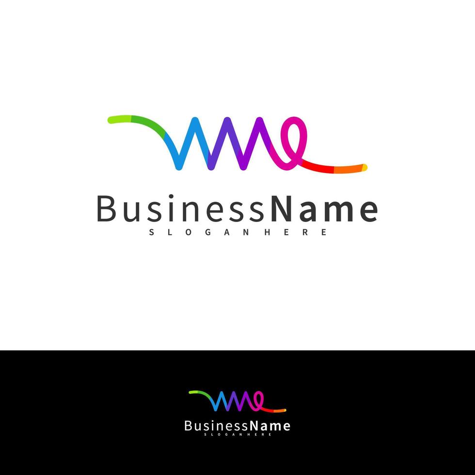 plantilla de vector de diseño de logotipo wme de letra, ilustración de conceptos de logotipo wme inicial.