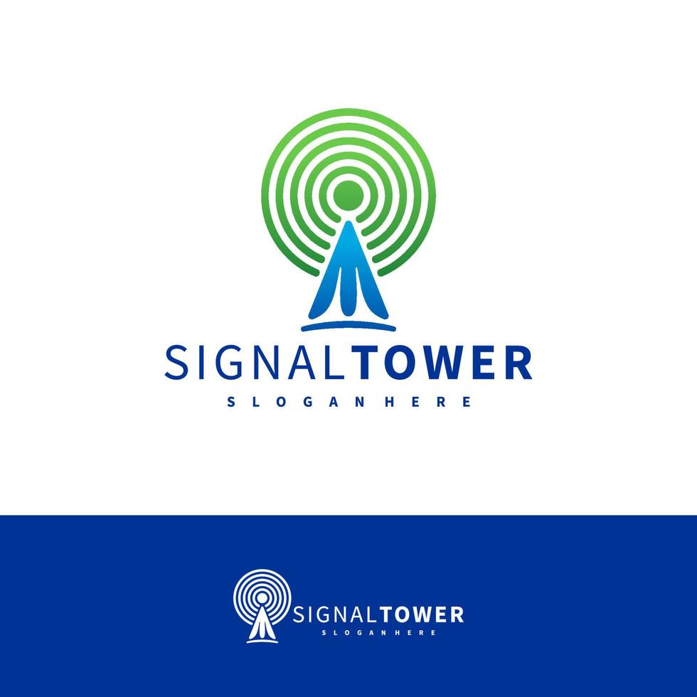 Signal Tower logo design vector template, Signal Tower logo concepts illustration.
