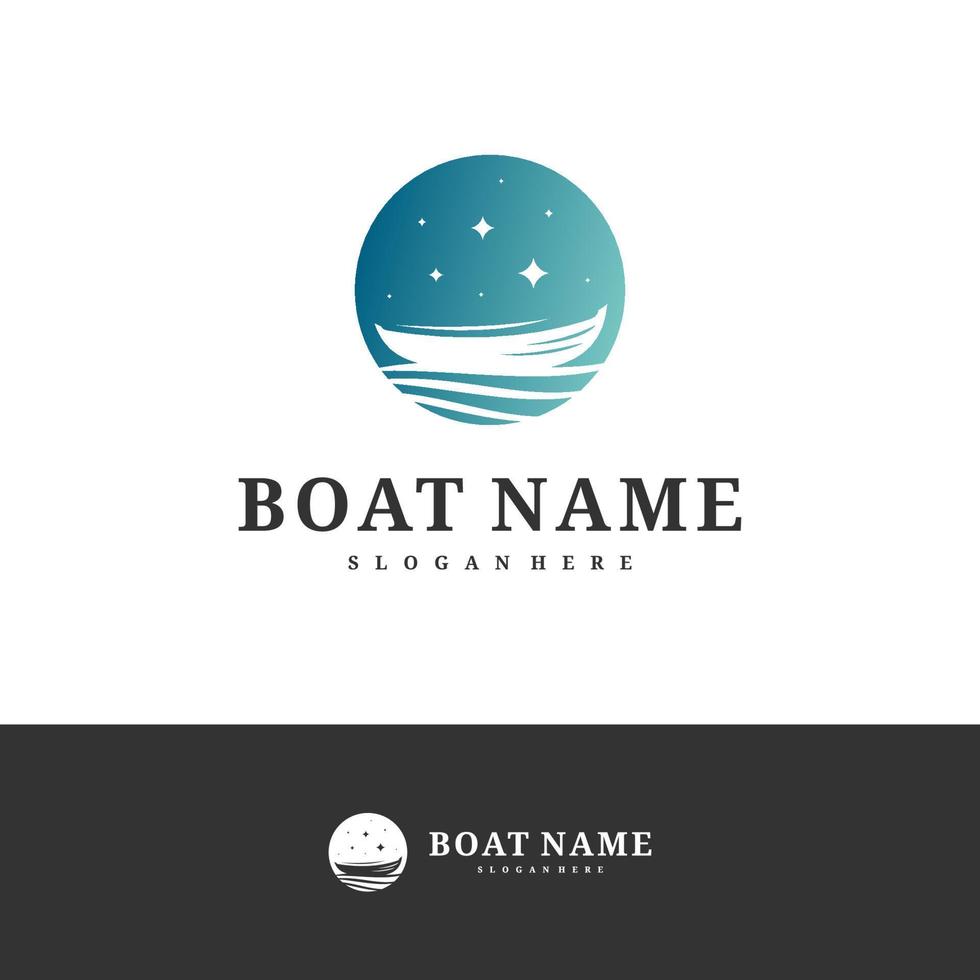 plantilla de vector de diseño de logotipo de barco, ilustración de conceptos de logotipo de barco.