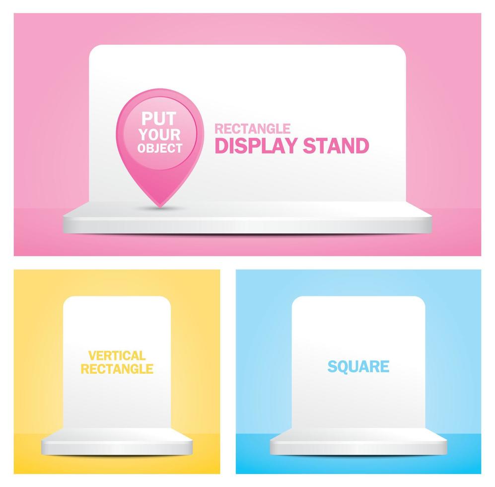White product display backdrop 3d illustration vector on pastel color background.