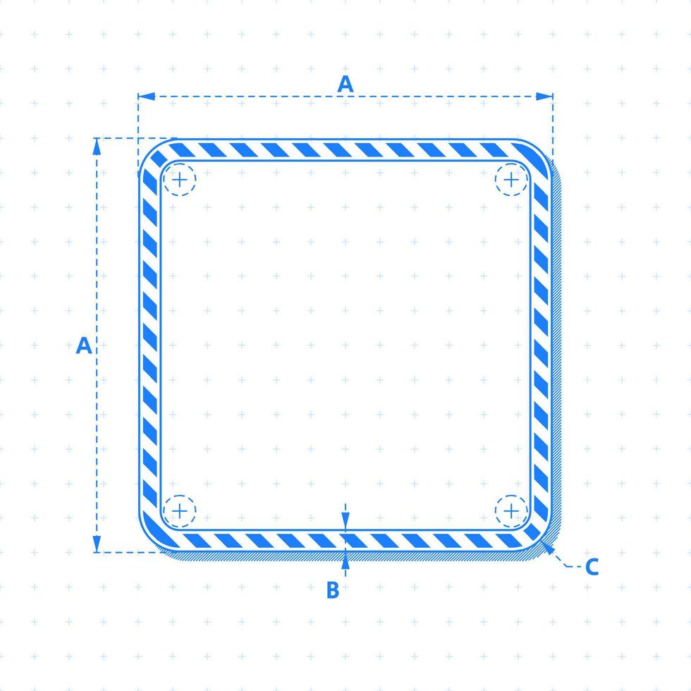 Banner blueprint with components of an engineering drawing. Digital technology and engineering design. Empty mockup for text and graphic. vector