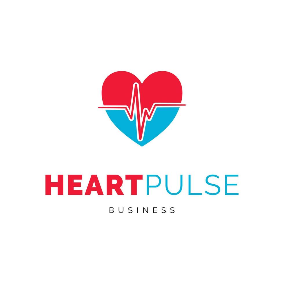 Heart pulse icon vector logo template illustration design