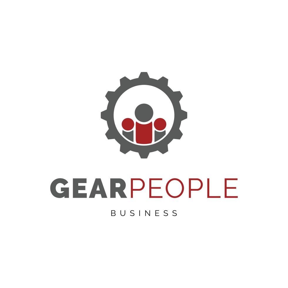 Gear people icon logo design inspiration vector