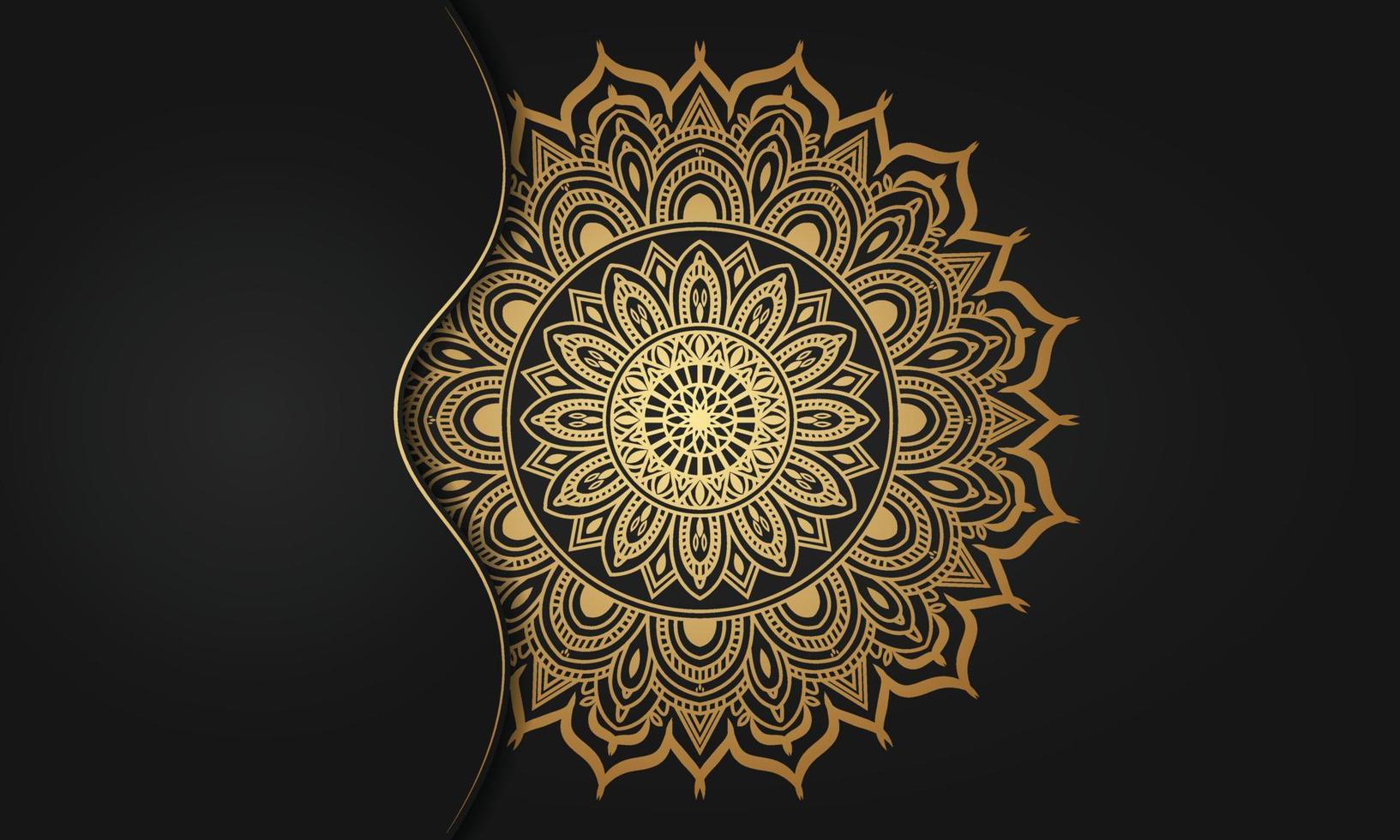 Luxury mandala background with ornamental design in golden color vector