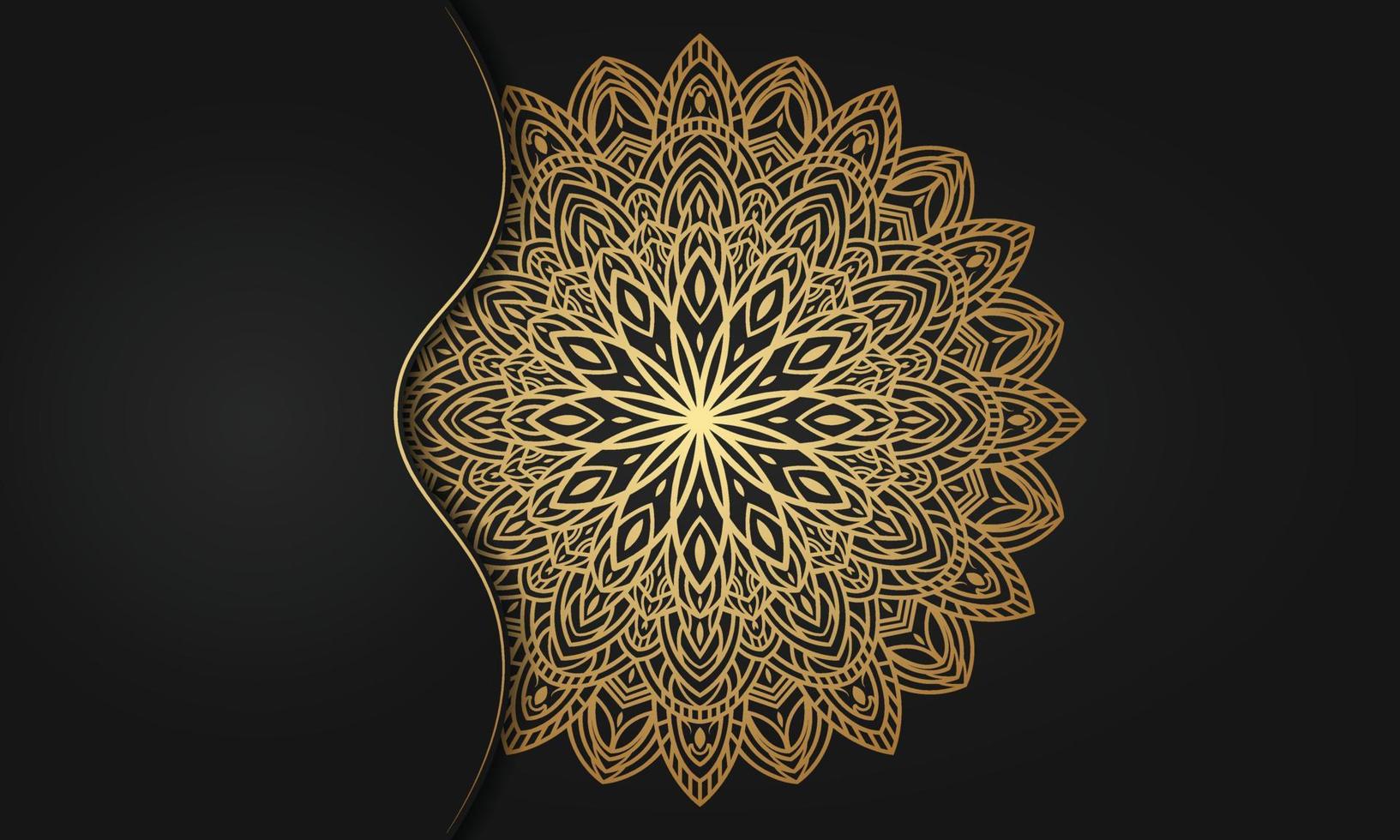 Luxury mandala background with ornamental design in golden color vector