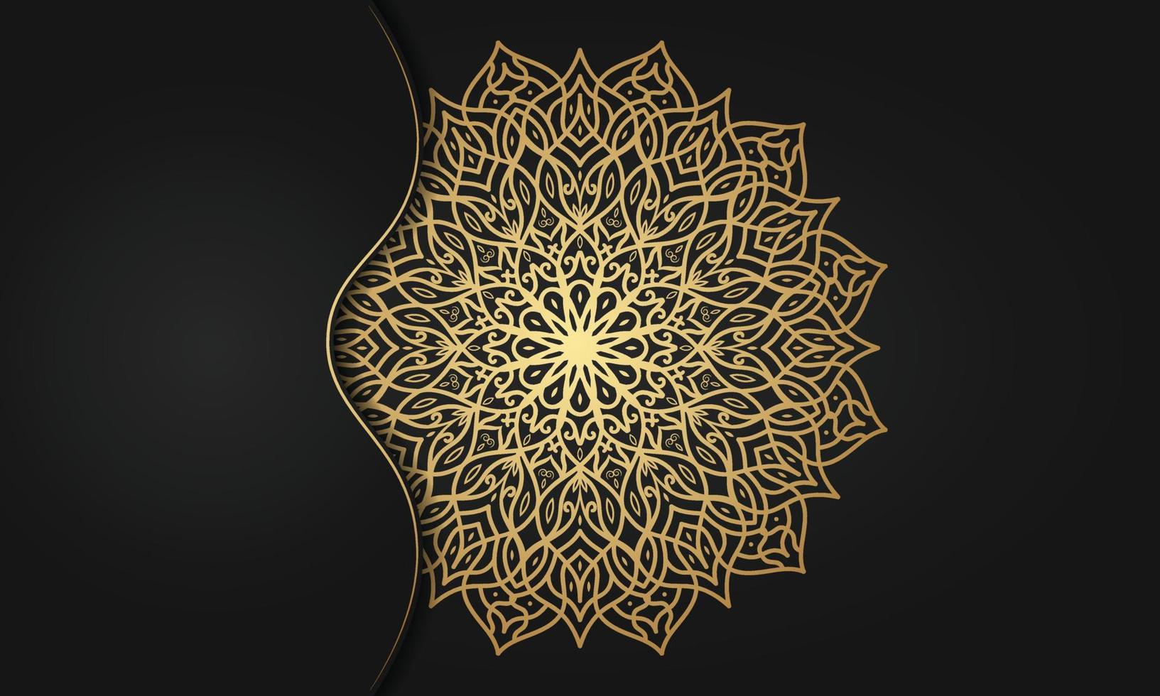 Luxury mandala background with ornamental design in golden color vector