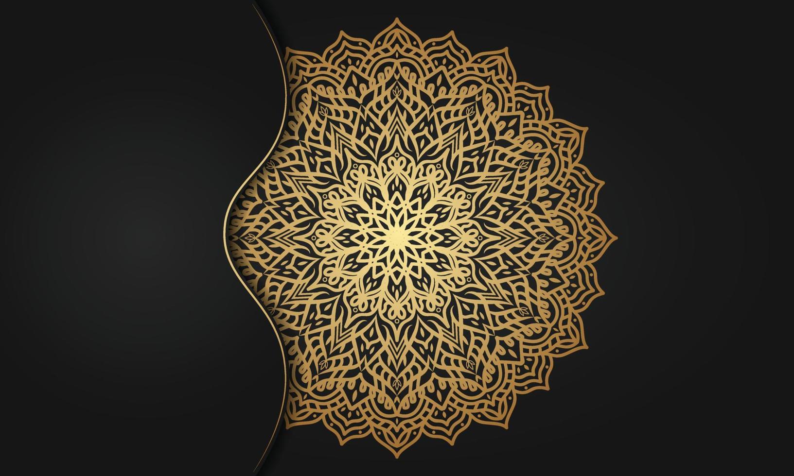 Luxury mandala background with ornamental design in golden color vector