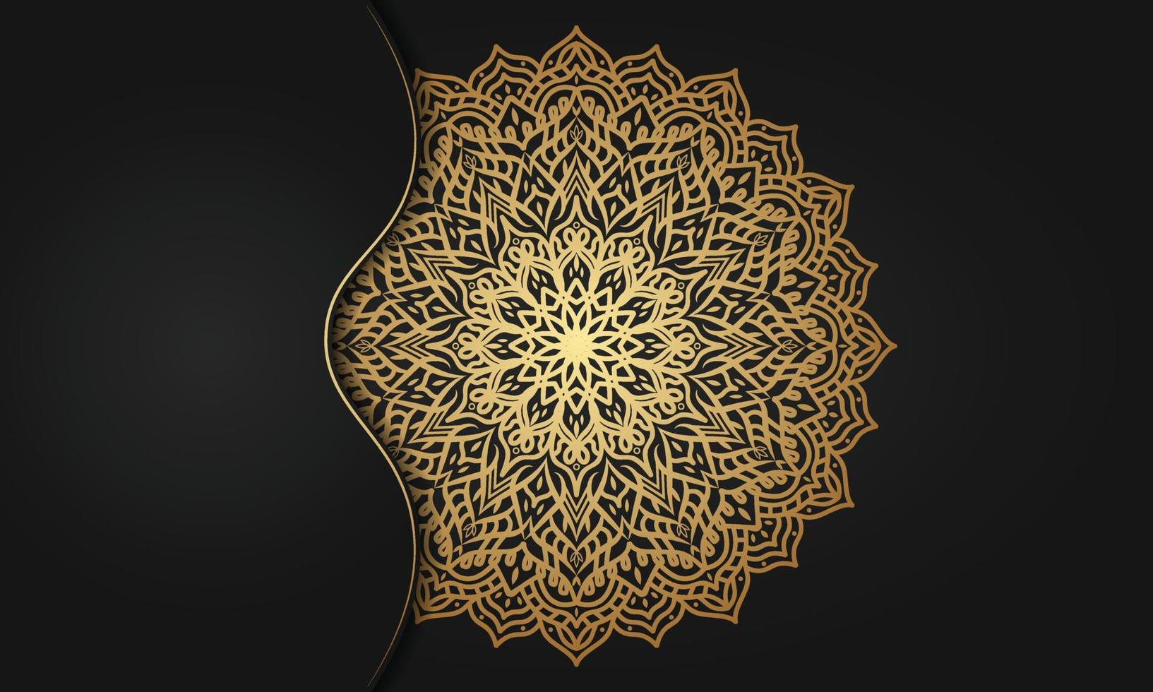 Luxury mandala background with ornamental design in golden color vector