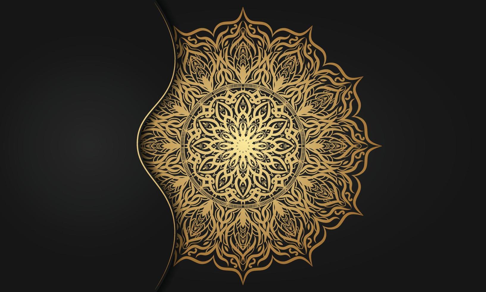 fondo de mandala de lujo con diseño ornamental en color dorado vector