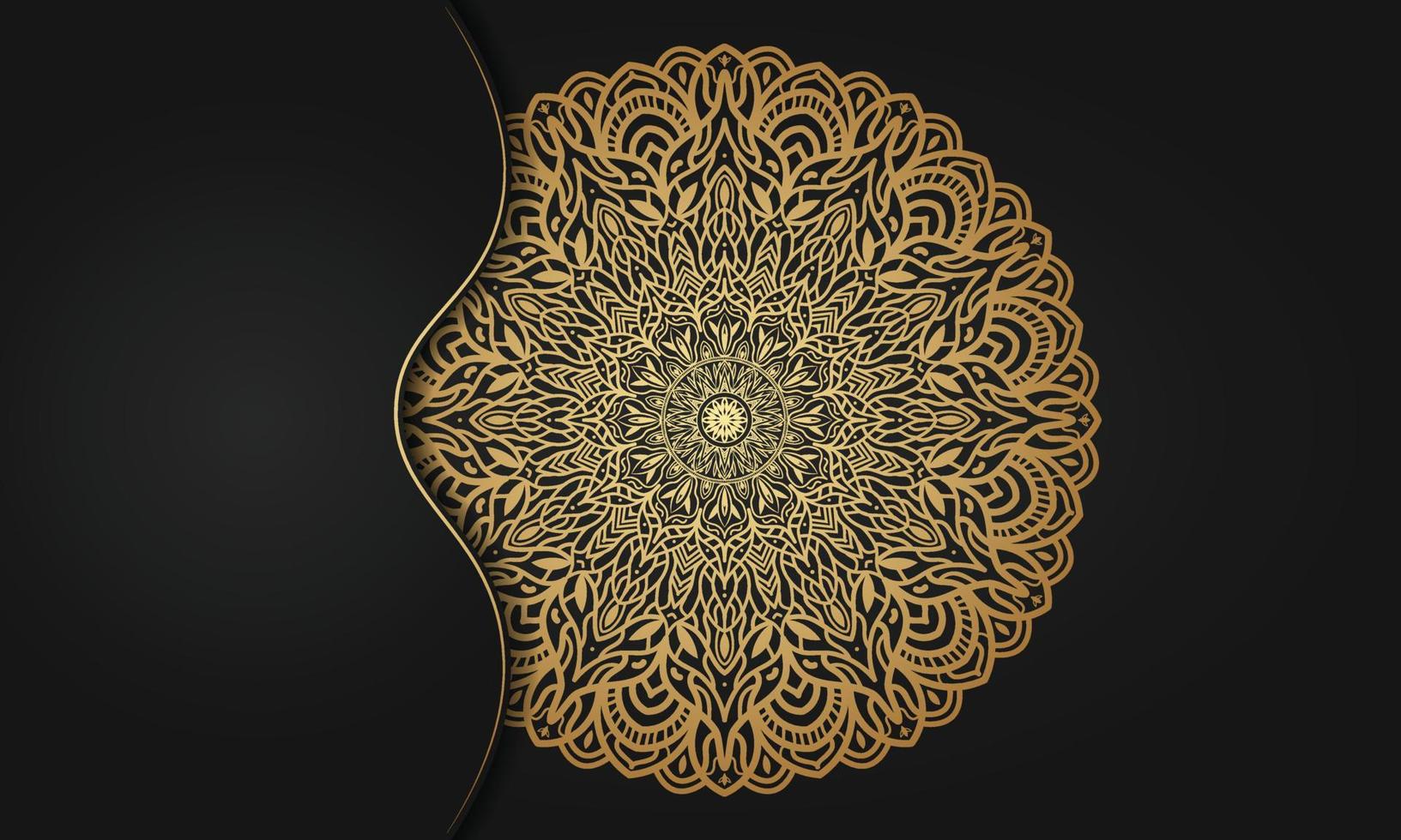 fondo de mandala de lujo con diseño ornamental en color dorado vector