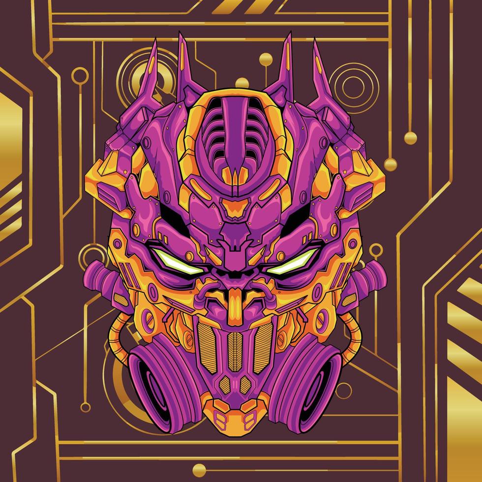 Futuristic robot head vector illustration