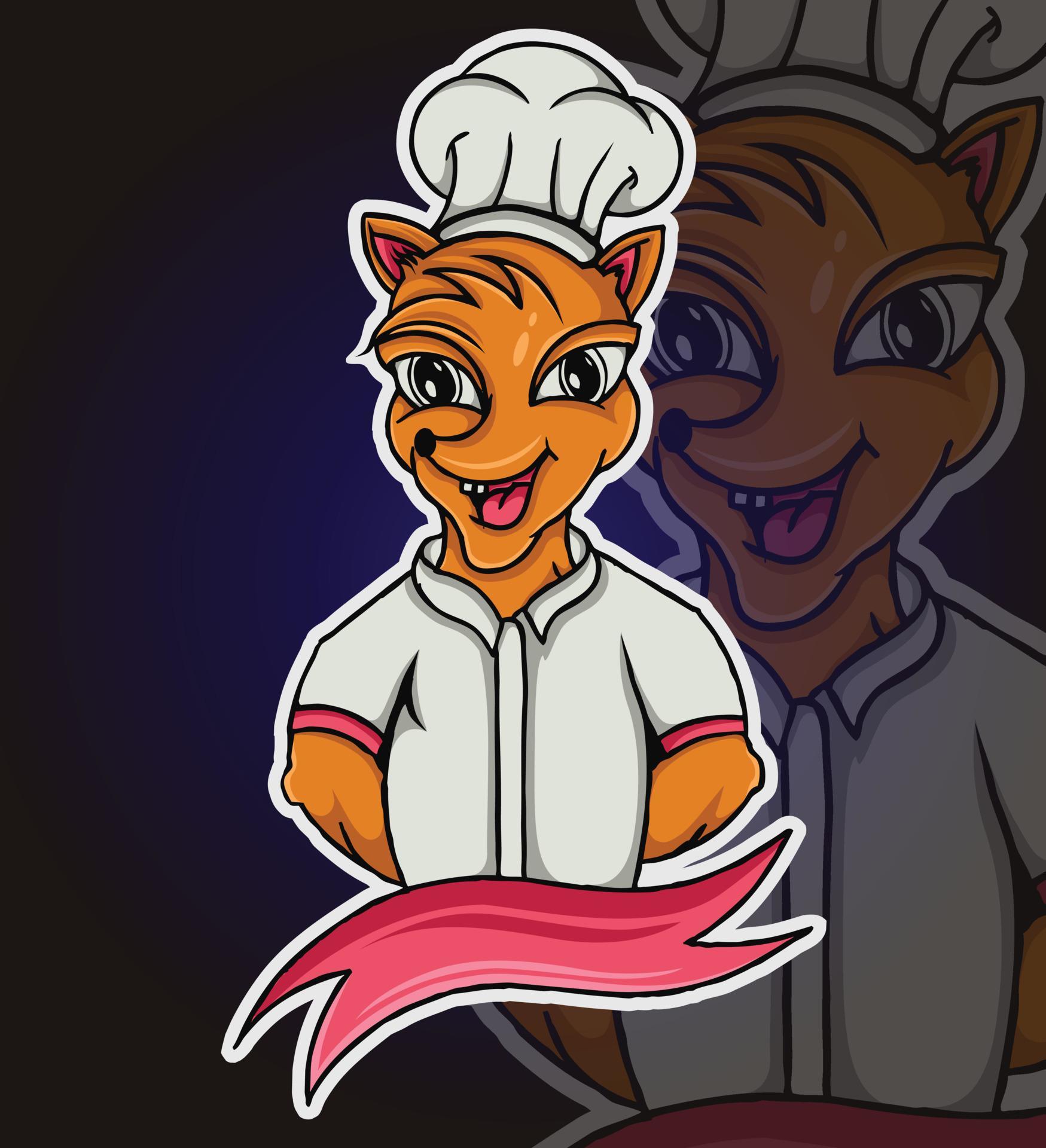 Animal chef mascot illustration 8563387 Vector Art at Vecteezy