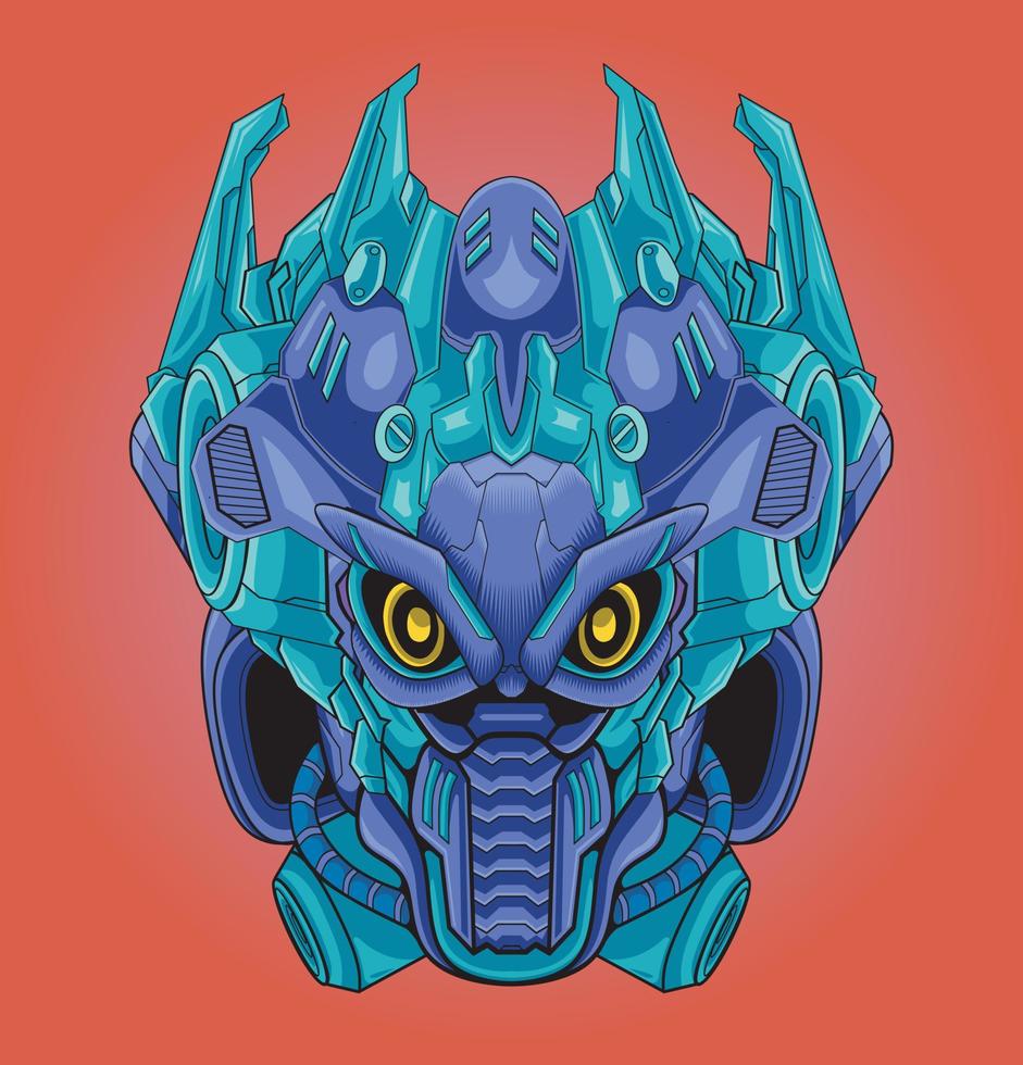 Sci fi mech warrior with sword illustration vector