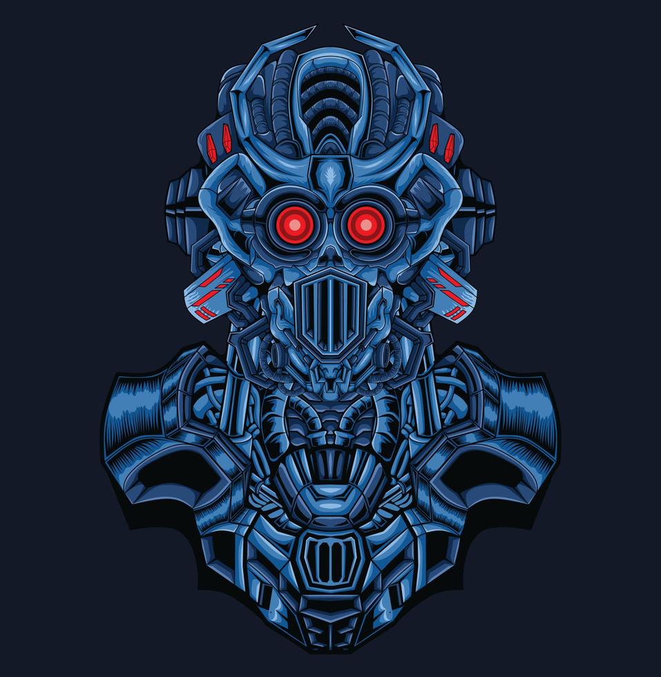 Robot head gaming mascot illustration vector