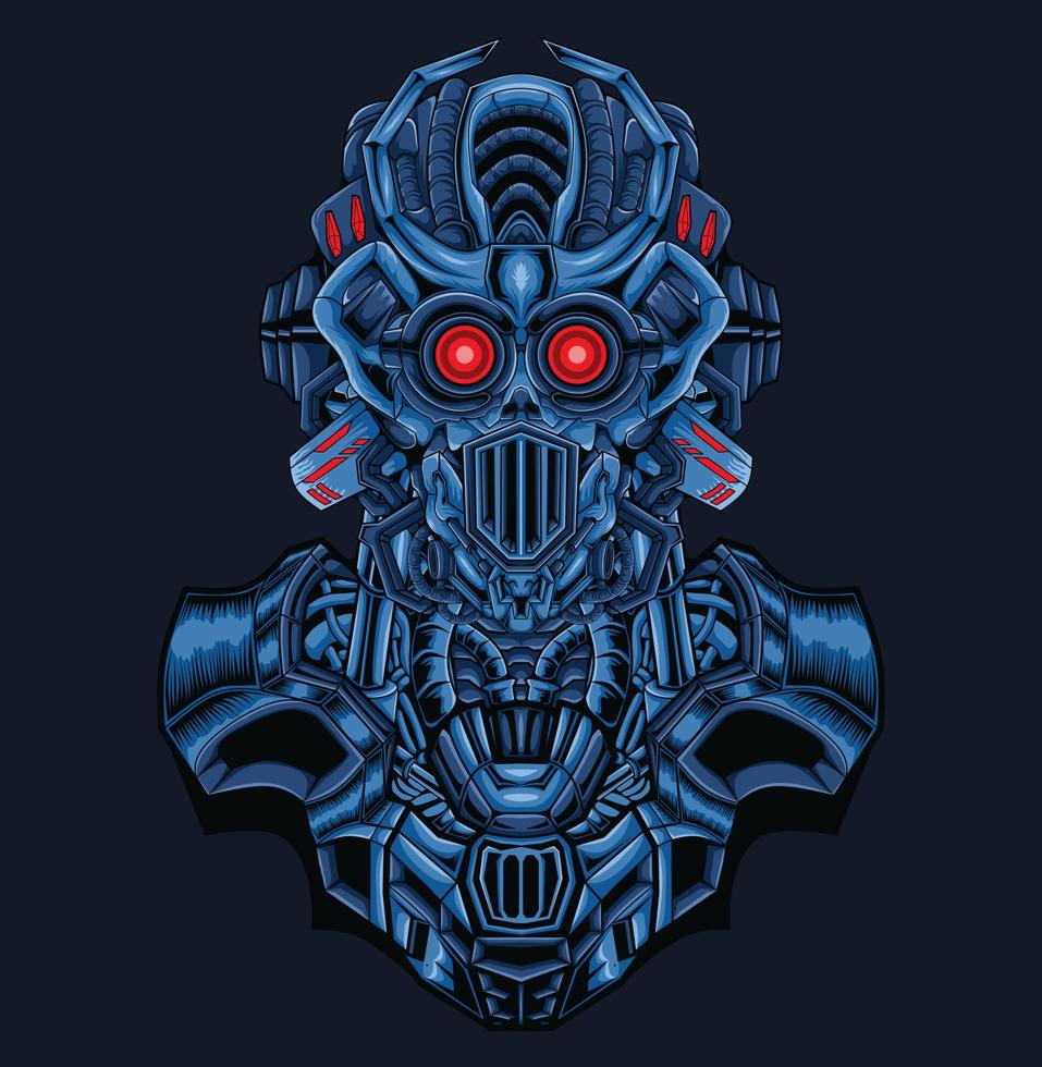 Robot head gaming mascot illustration vector