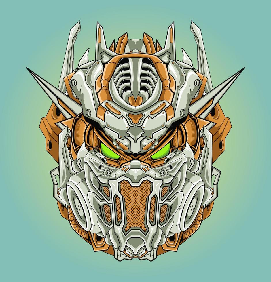 Super war head robot illustration vector