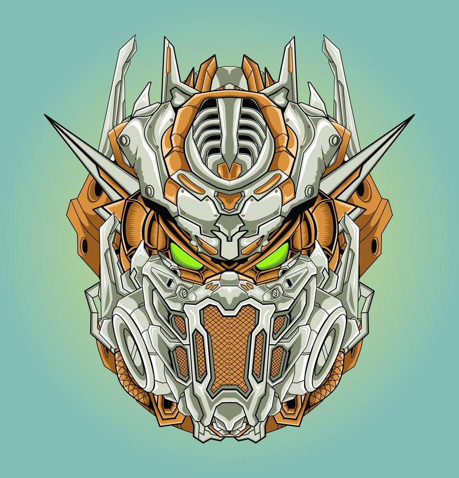 Super war head robot illustration vector