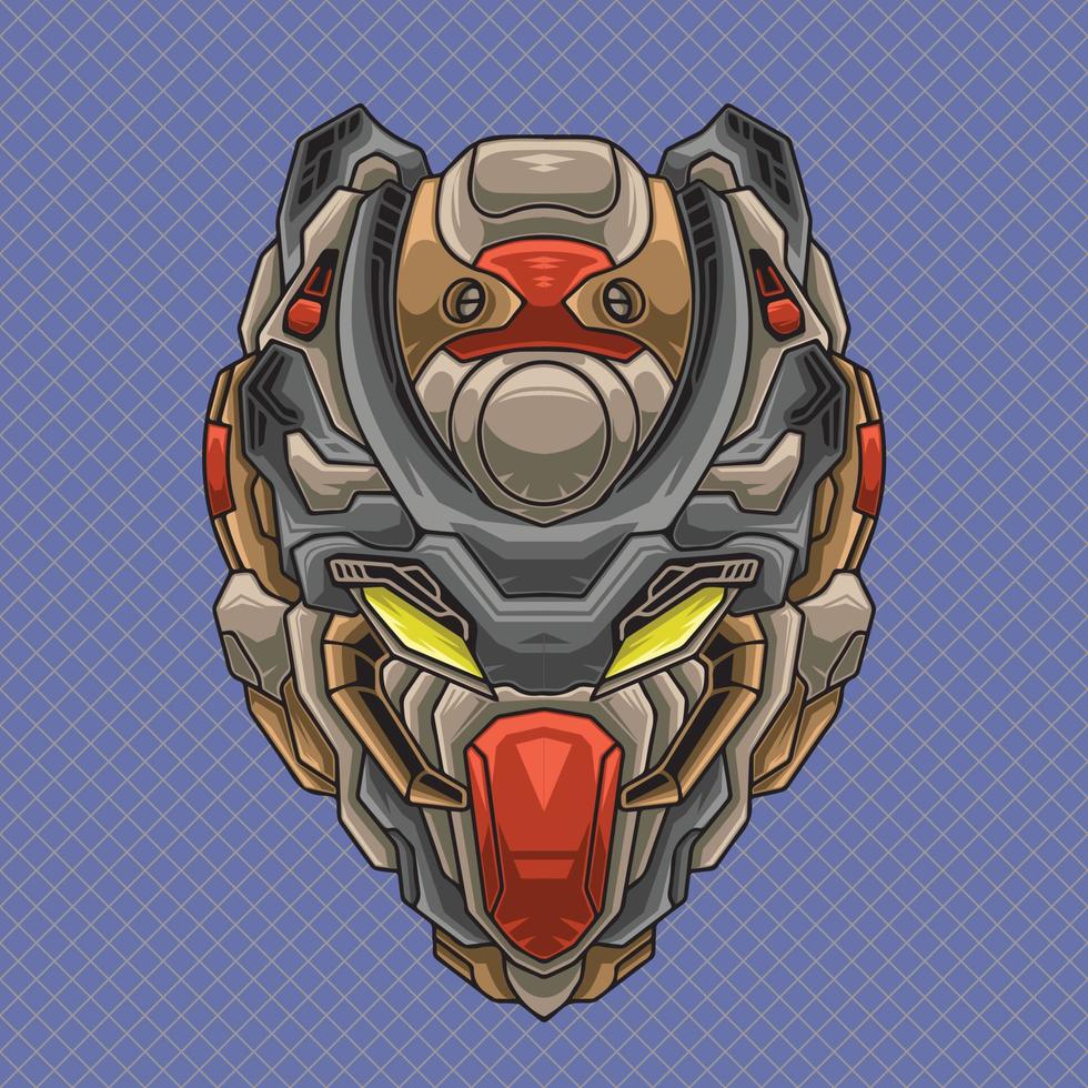 Head robot mechanic custom design head illustration vector