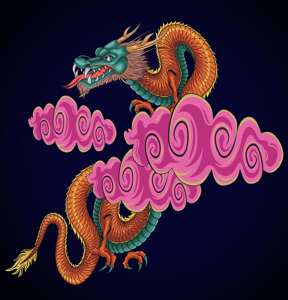 Chinese dragon illustration vector