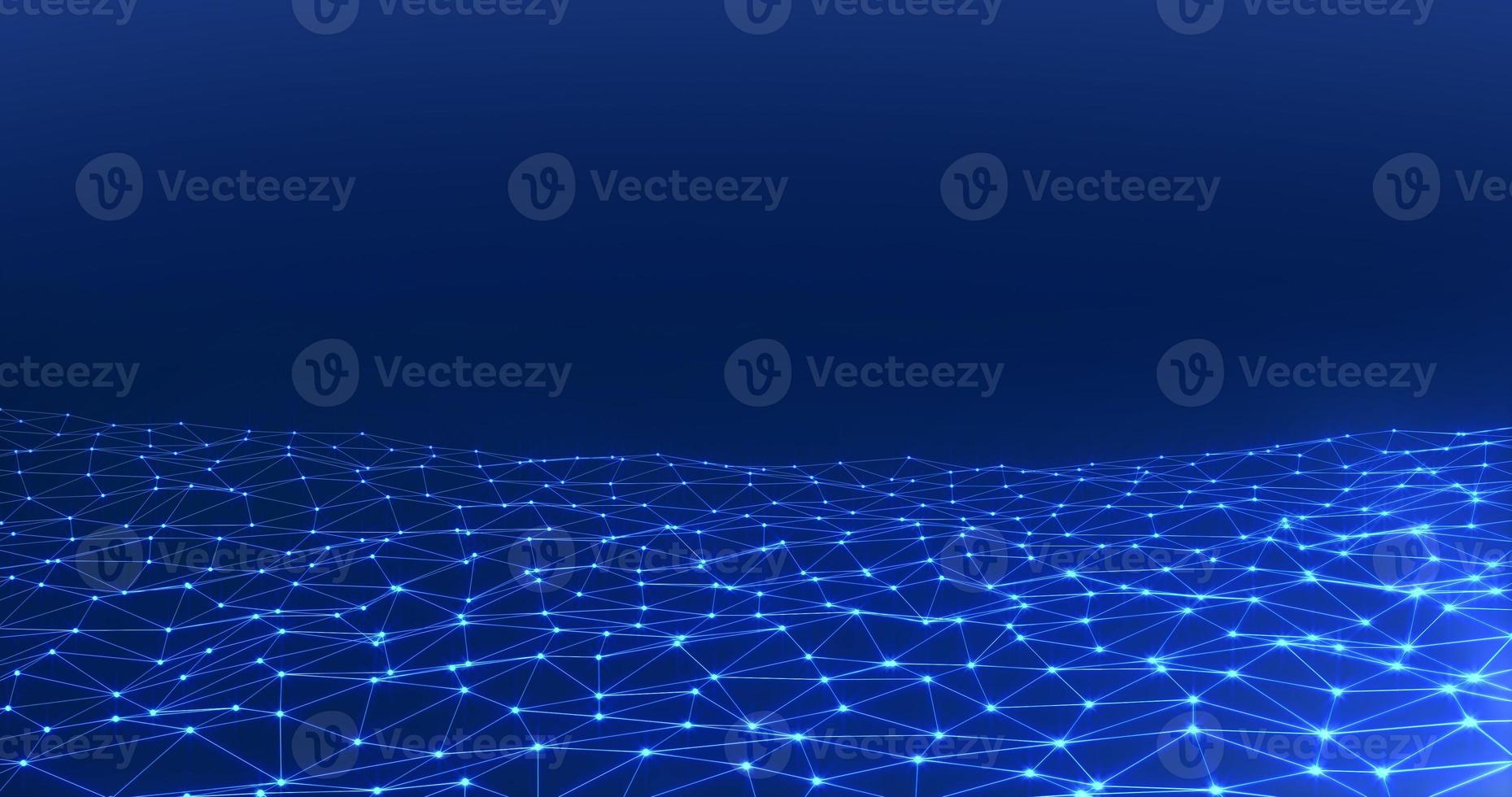Technological blue background dot and line connection, futuristic, cyberspace matrix concept. photo