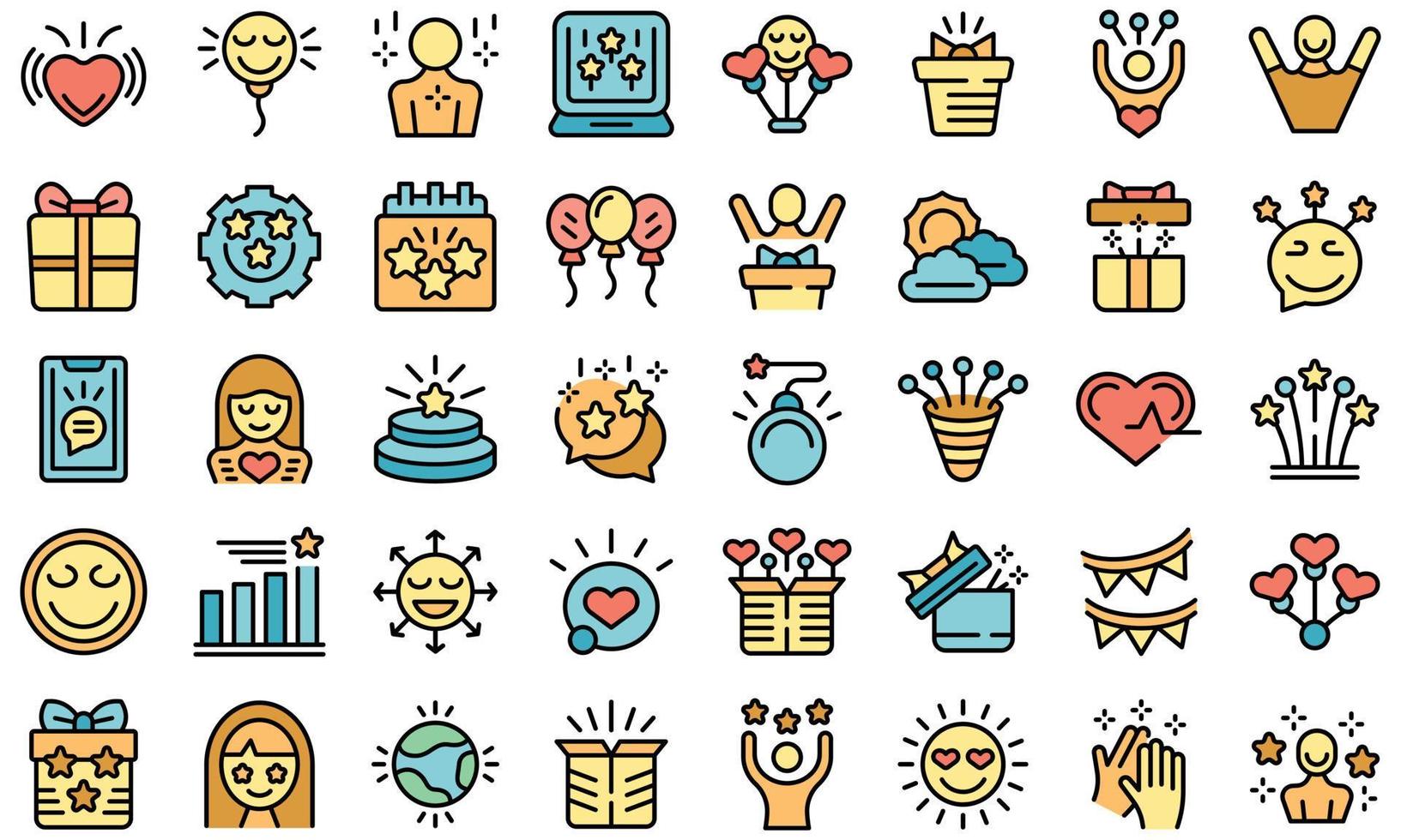 Delight icons set vector flat