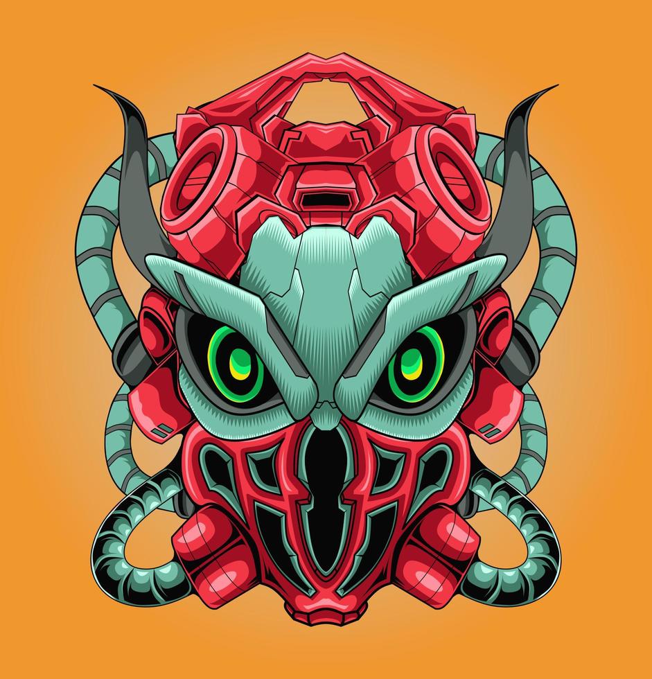 Bird head mecha illustration vector
