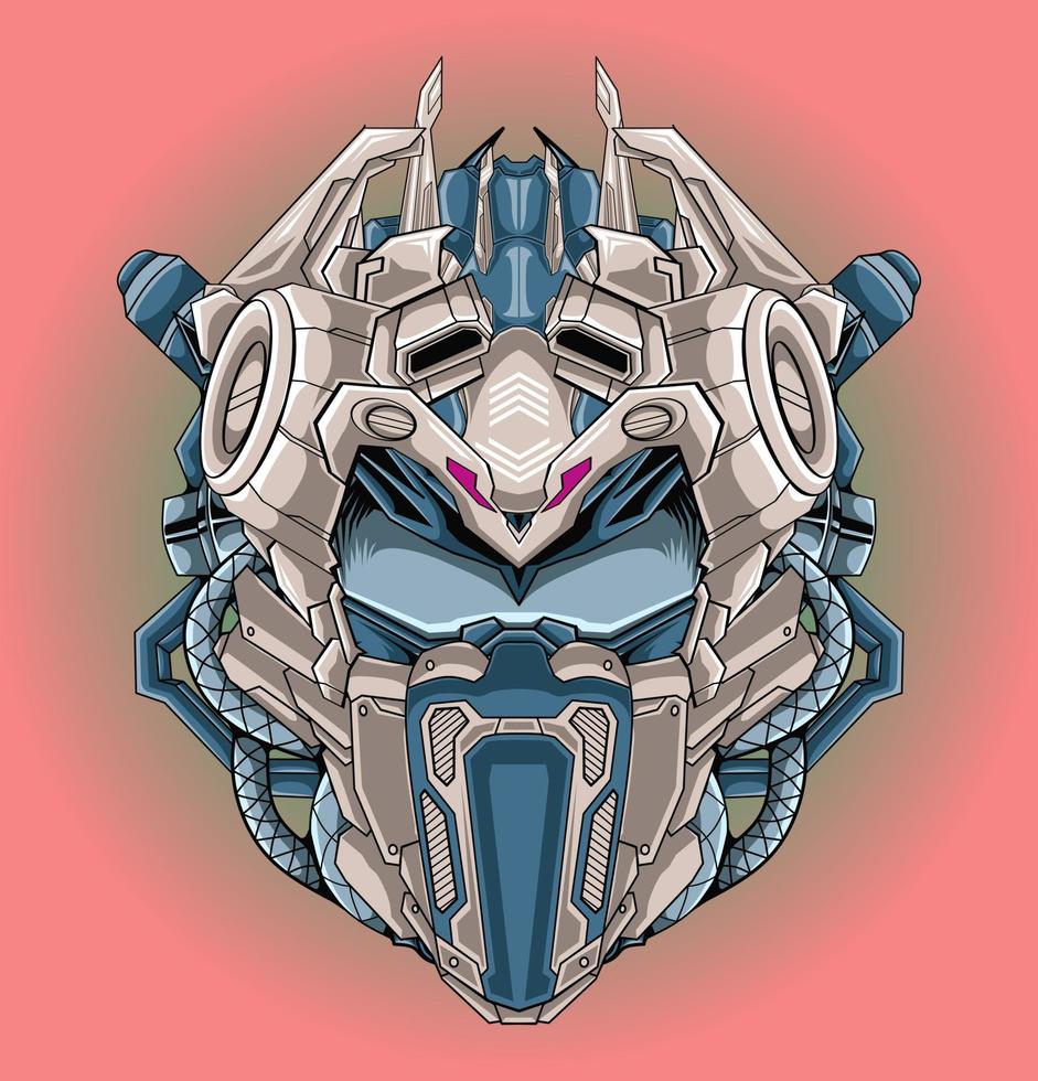 Cybernetic head robot illustration vector