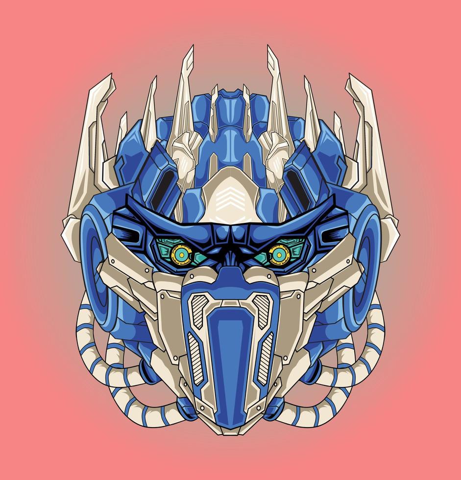 Character robot head illustration vector