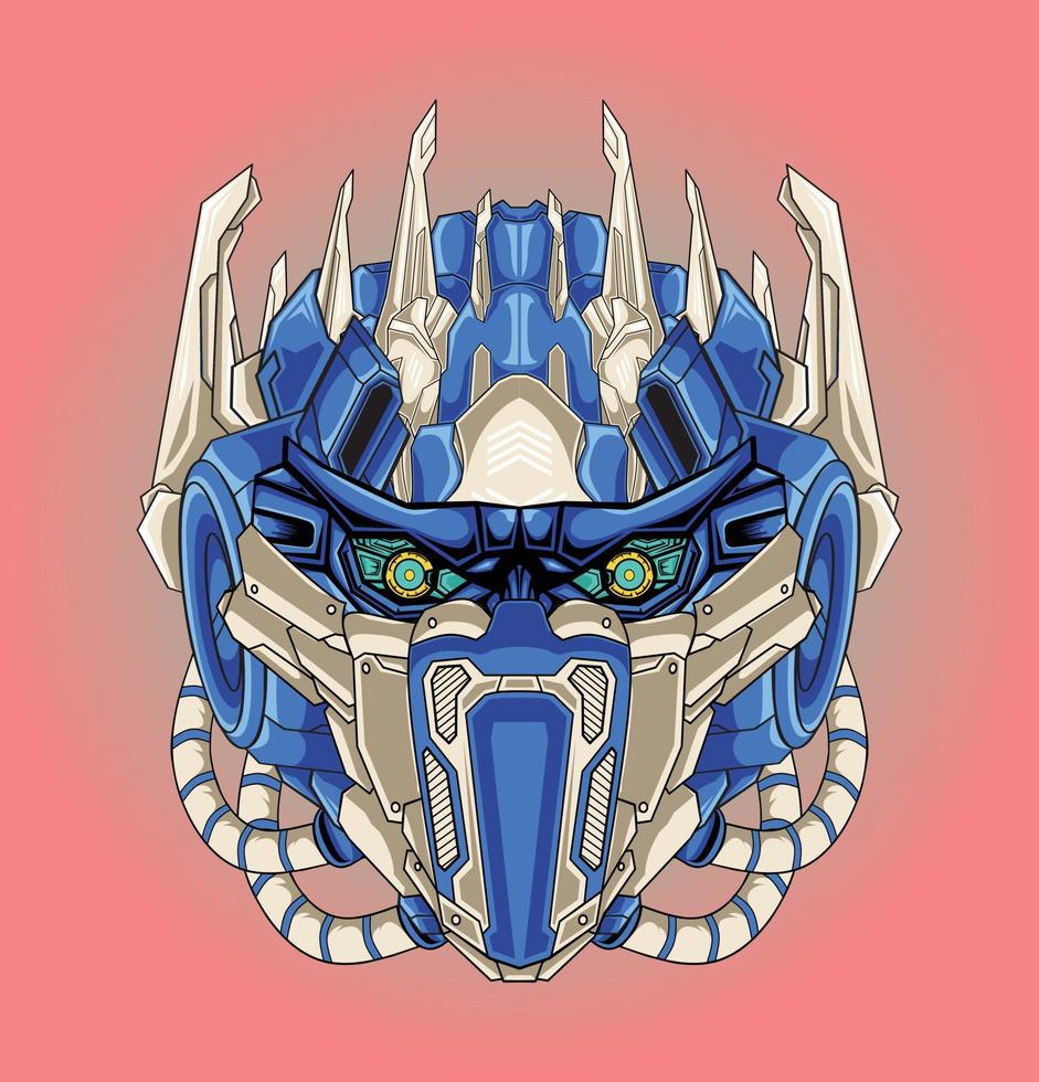 Character robot head illustration vector