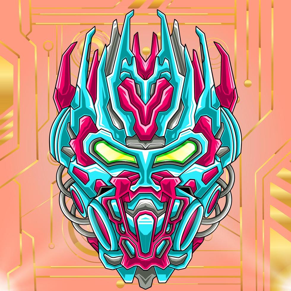 Robot head hero vector illustration