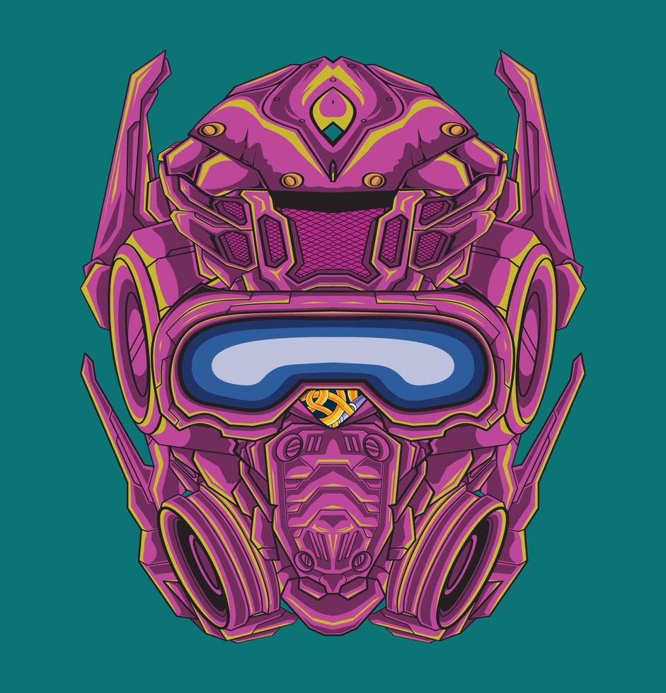 Character robot head illustration design vector