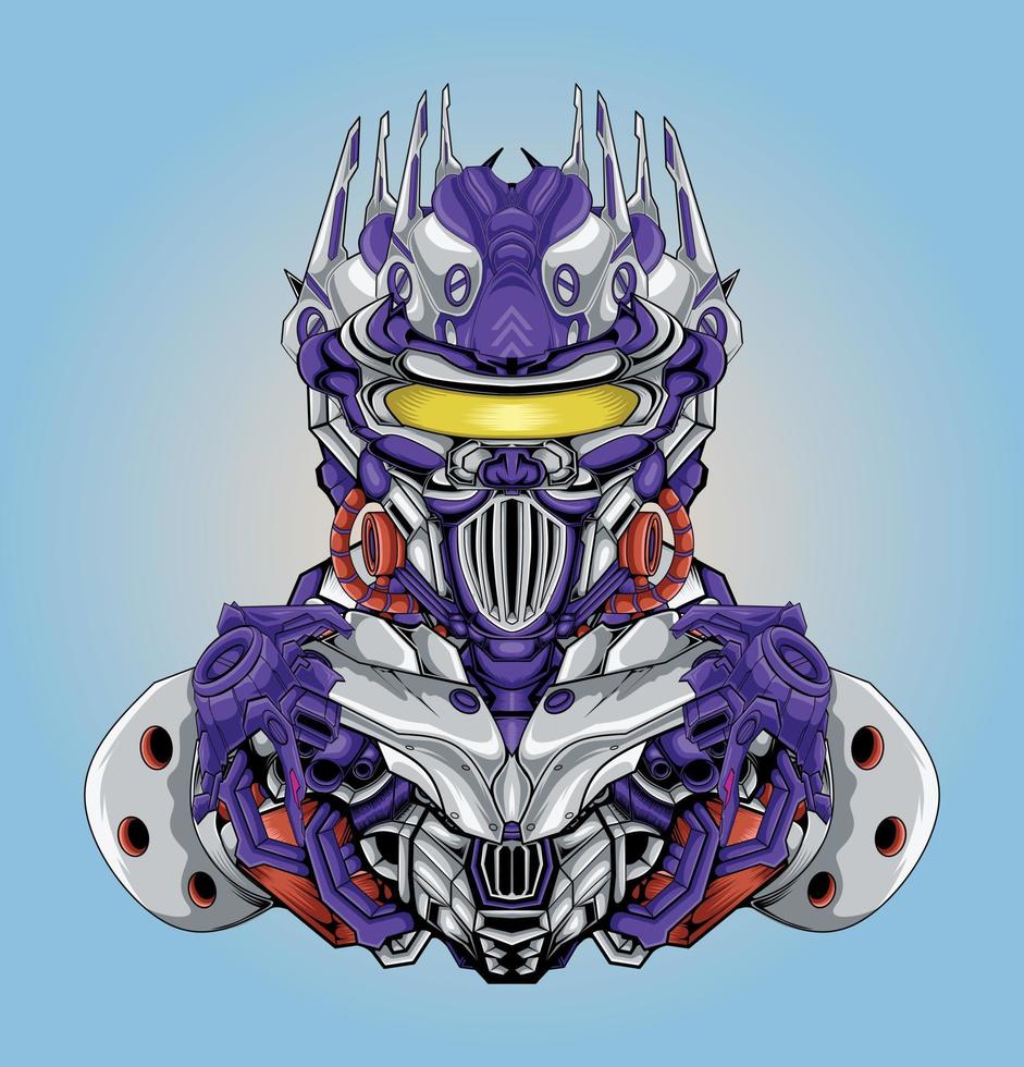 Futuristic robot head vector illustration