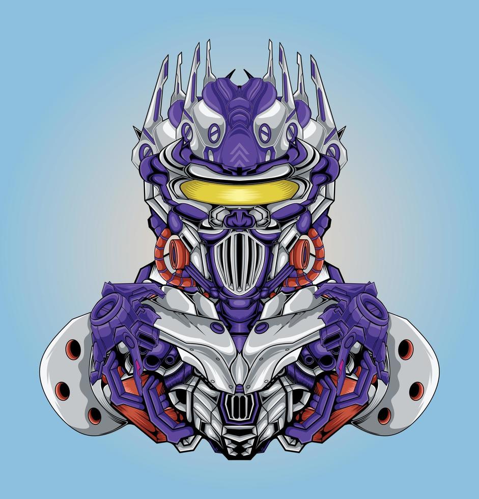 Futuristic robot head vector illustration